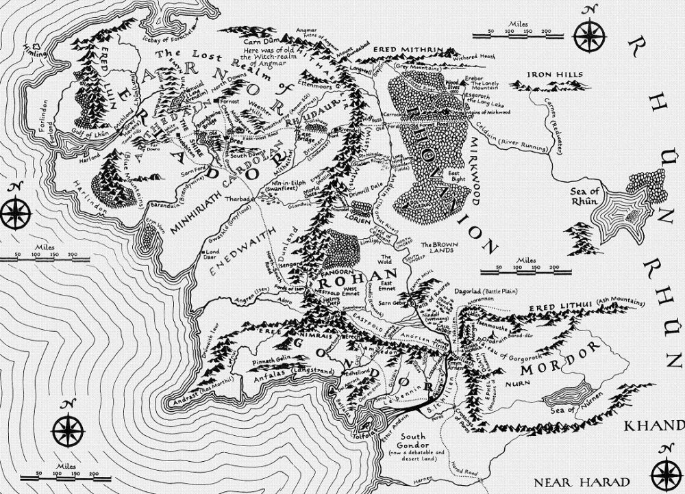 Полная карта средиземья на русском